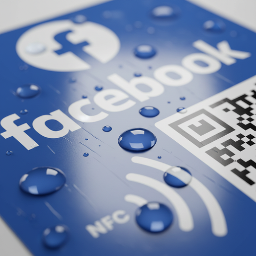 Pegatina de Facebook con QR y NFC para Conseguir Seguidores y Likes